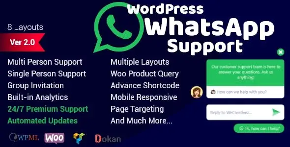 WordPress WhatsApp Support GPL v2.5.1